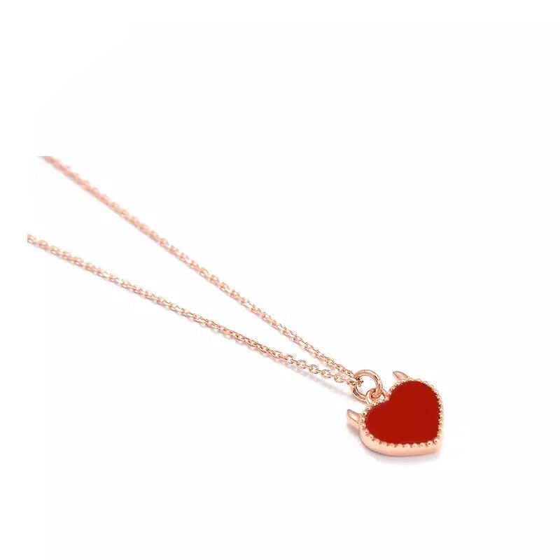 Wholesale Devil Heart Onyx Heart Alloy Necklaces